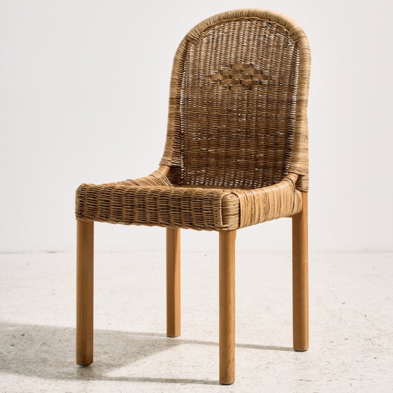 MK10876 Oak and Rattan Chair, Set of 4 – Side chairs, Wicker (photo 2 of 16)
