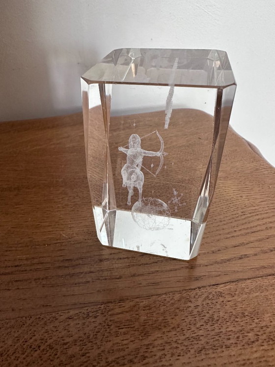 Scultura tridimensionale in cristallo del segno zodiacale del Sagittario – Oggetti decorativi, Glass (photo 4 of 8)