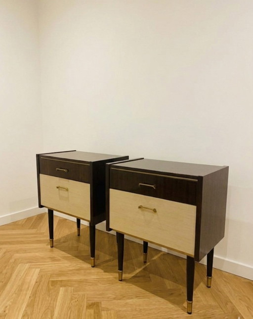 Coppia unica di comodini di design danese - Anni '60, stile metà secolo