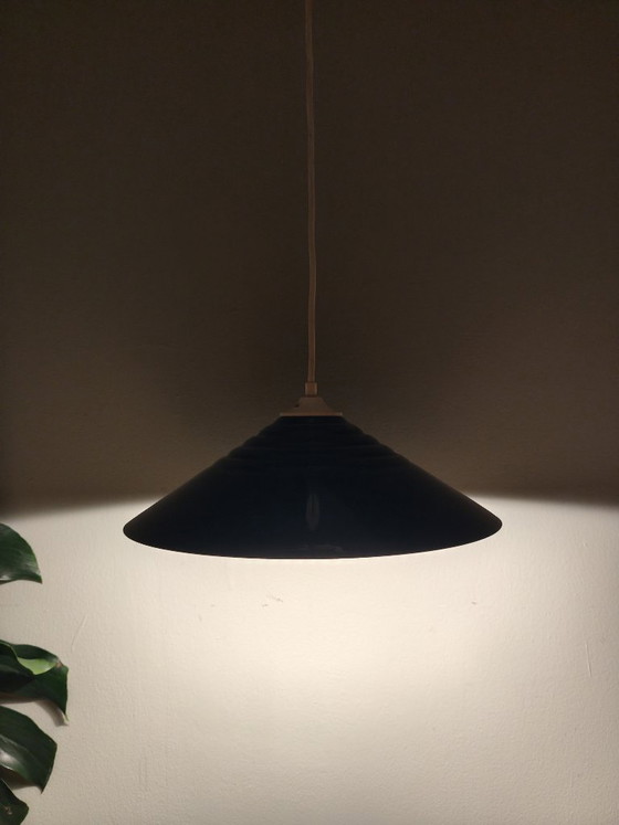 Image 1 of Blue lacquered metal pendant light