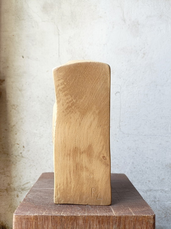 Image 1 of Vase/sculpture in carved solid oak