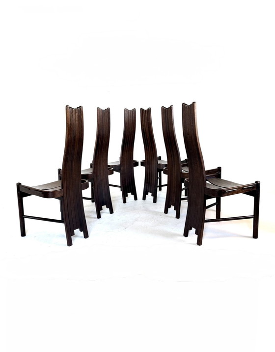 Image 1 of Set of 6 vintage Allmilmö dining chairs, 1980s