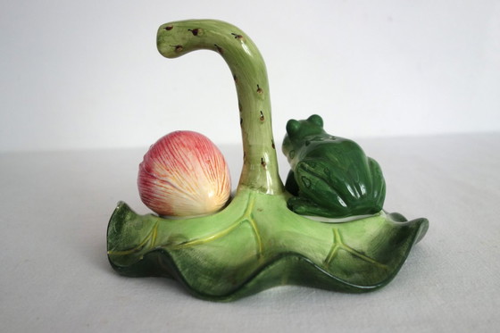 Image 1 of Juego de salero y pimentero Rana sobre nenúfar