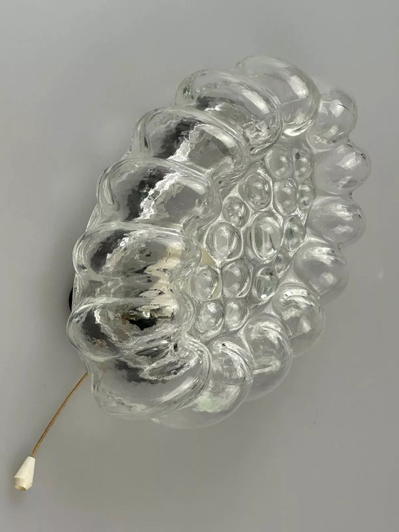 Image 1 of 60s 70s wall lamp made of glass & metal Bubble Wall Sconce Space Age Design