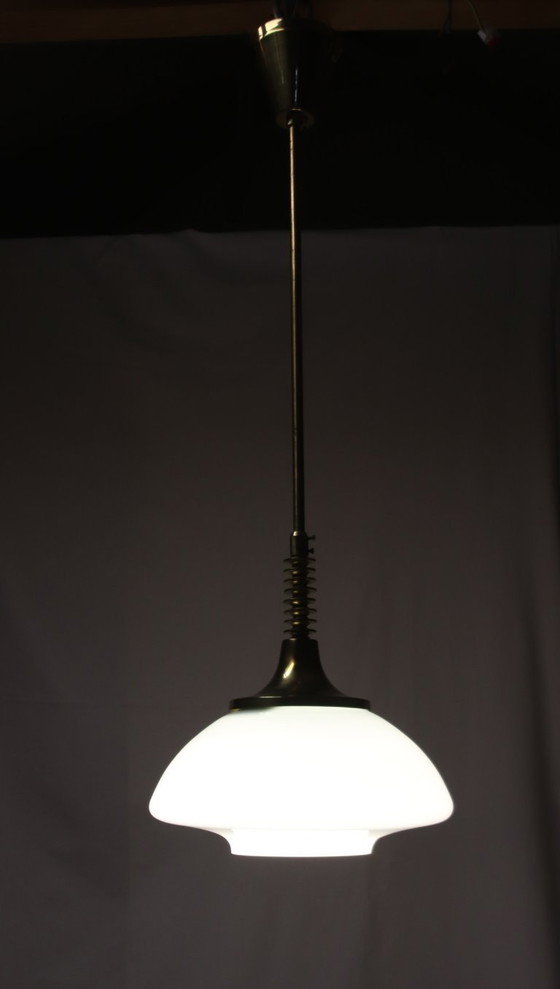 Image 1 of Elegante 1970 Lichtblauwe Opaline Hanger - Czech Vintage Gem