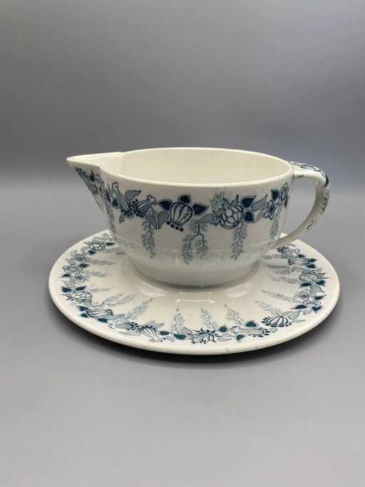 Salsiera antica con supporto – Seoul Decor – Hippolyte Boulenger Creil Montereau – Fine XIX secolo – decoratieve objecten