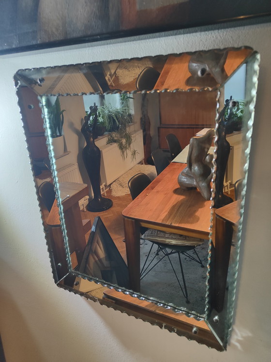 Image 1 of Venetian wall mirror – Italy – full glass – faceted – vintage