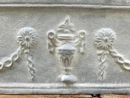 Großer gusseiserner Pflanzkübel grau Jardiniere, Gusseisen, Eisen, Vintage (Foto 8 von 9)