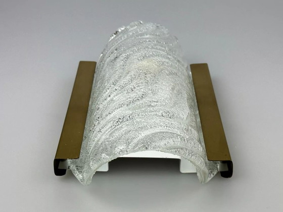 Image 1 of 60s 70s wall lamp Fischer Leuchten Germany Wall Sconce Ice Glass Design