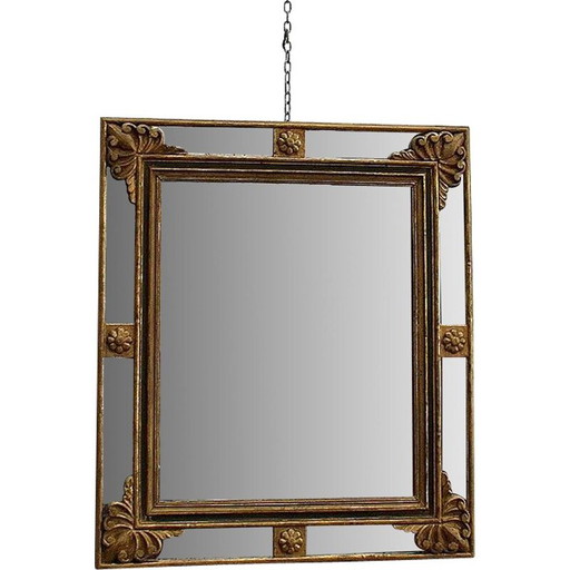 Miroir rectangulaire vintage avec vitrage