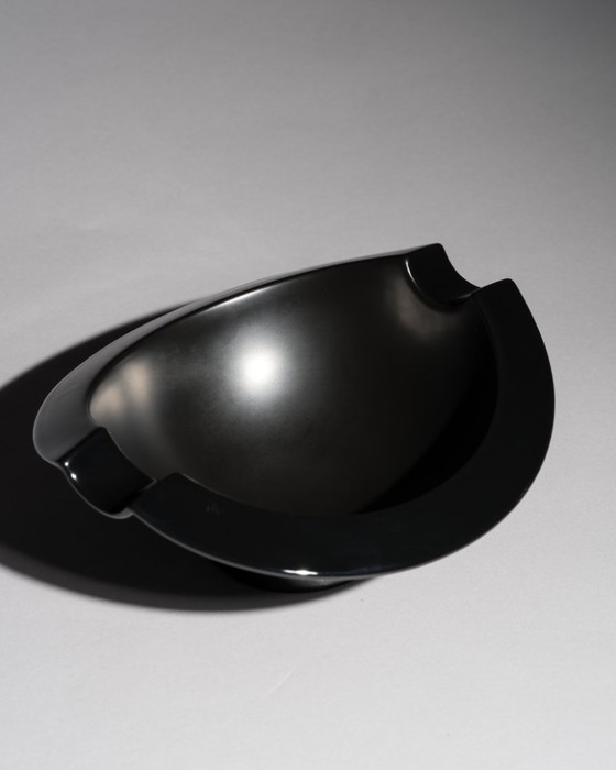 Image 1 of Cuenco posmodernista "Nautica" Porcelana Negra Jan van der Vaart Rosenthal años 90