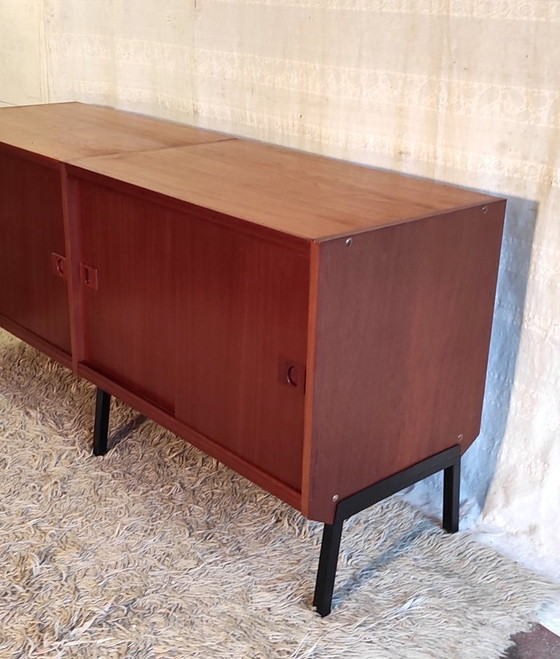 Image 1 of Aparador modernista de teca de René-Jean Caillette para Charron - Años 50/60