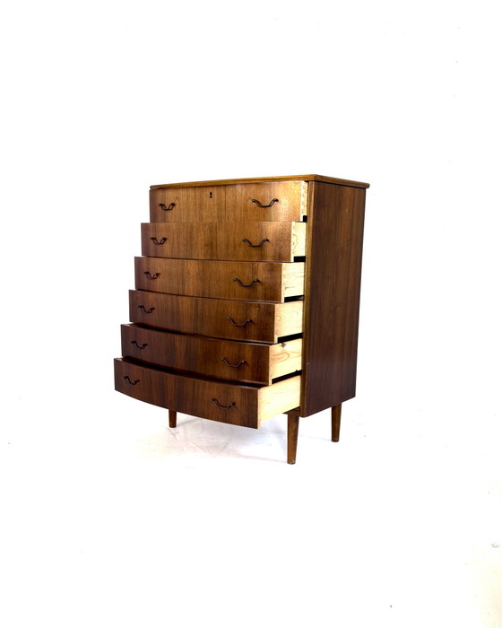 Cassettiera vintage danese in noce, anni '60. – Cassettiere, Wood, Metal (photo 4 of 9)