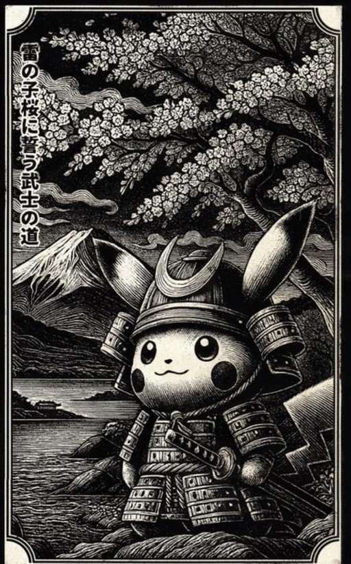 Kunstwerk Pikachu (Pokémon) Berg Fuji