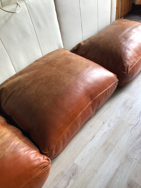 Image 1 of Canapé Poltrona Frau Socrates, design italien, cuir, cognac