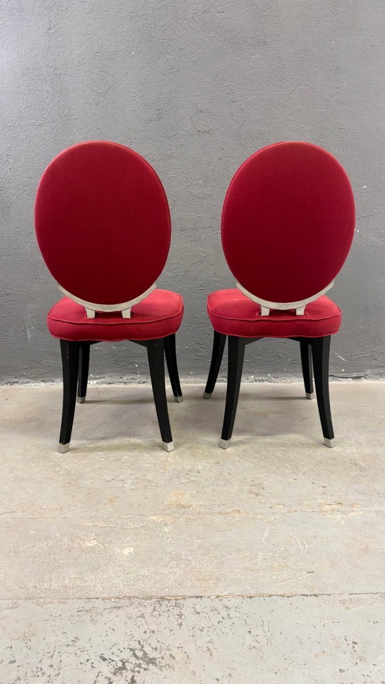 Image 1 of Een paar medaillonstoelen, model Funny Valentine, van Jean-Charles de Castelbajac, 20e eeuw