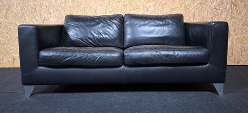 Machalke Design Leather Sofa Model Pablo Black