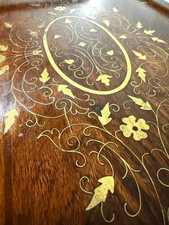 Image 1 of Carrello di servizio italiano in teak con ottone, anni '30-'40