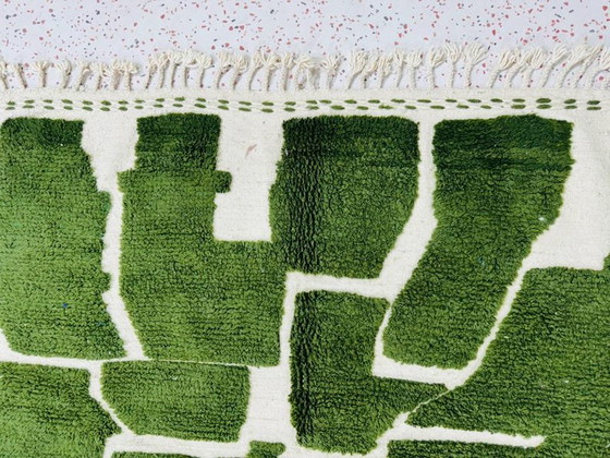 Alfombra verde hecha a mano de 300 x 200 cm. – Wool (photo 10 of 10)