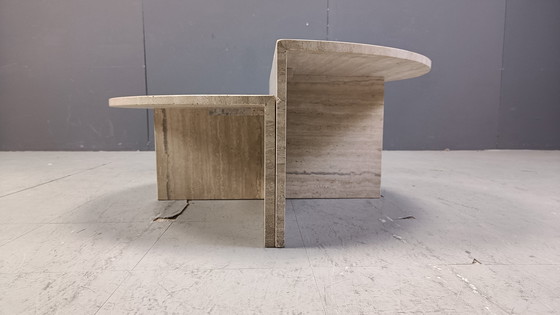 Image 1 of Paar travertijnen salontafels, 1970