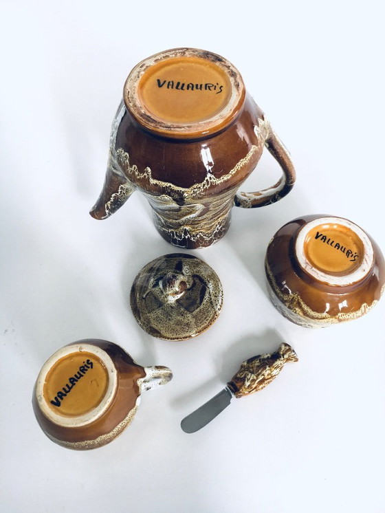 Image 1 of Midcentury Art Studio Pottery Tea & Coffee Service set, Vallauris France 1960's