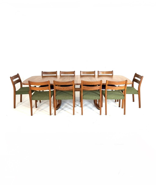 Vintage XXXL extendable teak dining table '80