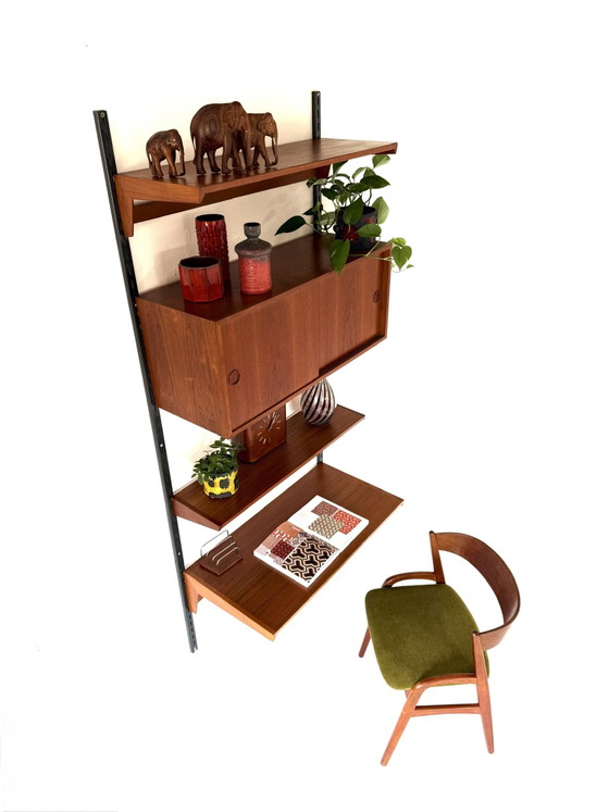 Vintage Modulair Teakhouten Wandsysteem, Kai Kristiansen ‘60 – Wandkast, Wood, Metal (photo 4 of 15)