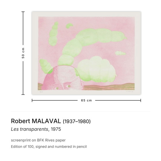 Image 1 of Robert MALAVAL Les transparents Serigrafia firmata 1975