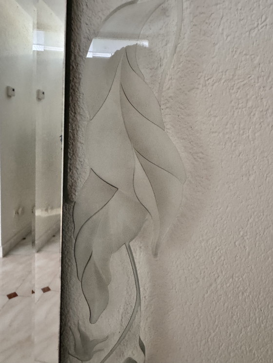 Image 1 of Unieke spiegel art deco met glasversiering 