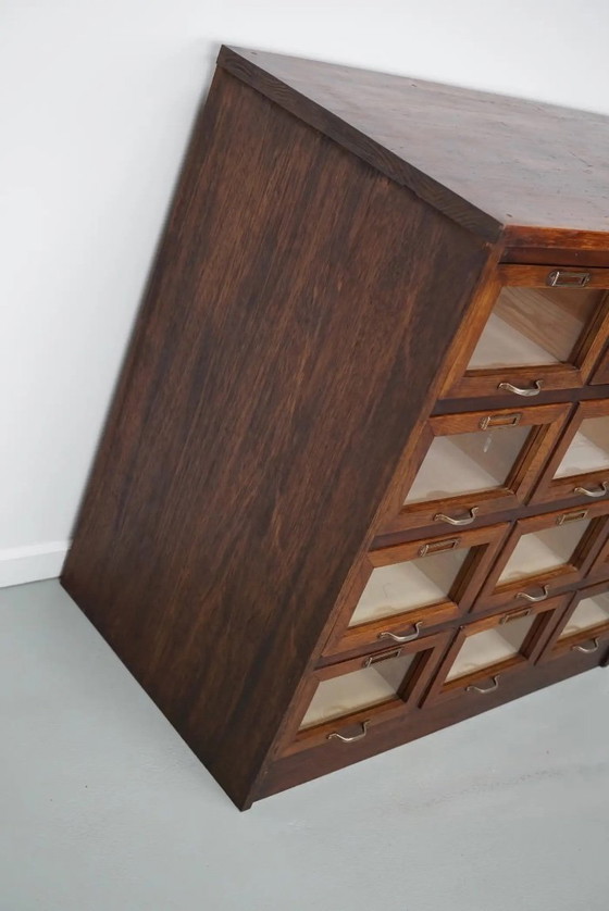 Image 1 of Armoire de mercerie/vitrine vintage en chêne hollandais, années 1950