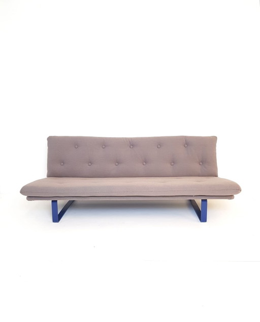 Artifort C684 Kho Liang Le Bank Blauw Bruin – 3 5 zitsbanken, Metal, Textile, Vintage