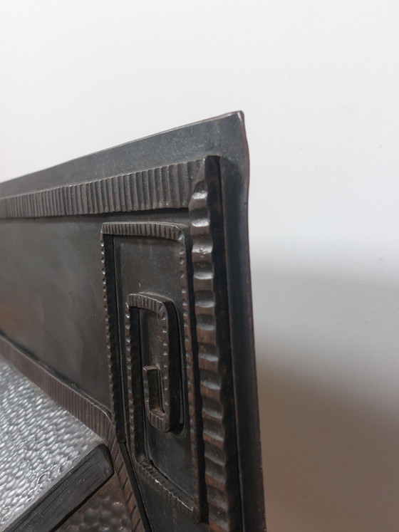Image 1 of Prachtige decoratieve, handgesmede metalen openhaardomlijsting