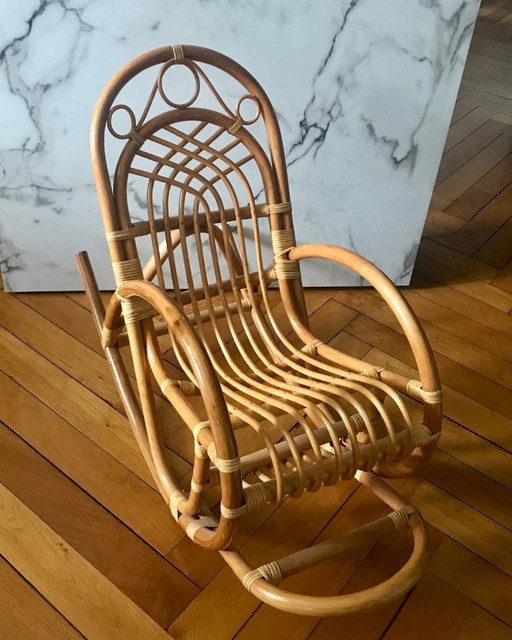Schaukelstuhl rocking chair kids Rattan