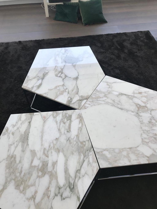 Minotti koffietafels van marmer - 3 piezas 