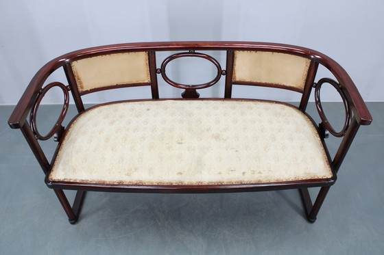 Image 1 of Josef Hoffmann Variation of Art Nouveau "Fledermaus" Sofa by Fischel