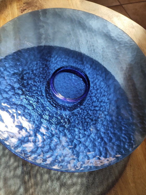 Image 1 of Mid-Century Murano Glass Plate: Cobalt Blue Guido Ferro Centerpiece