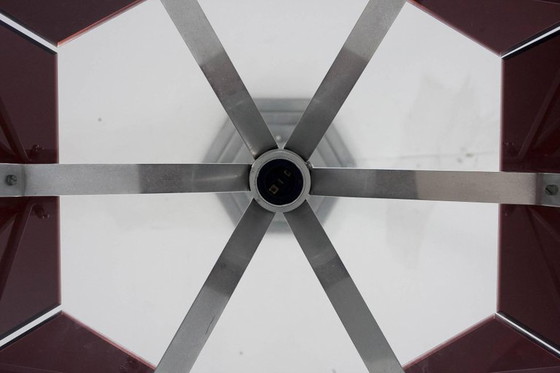 Image 1 of Lampe suspendue en plexiglas brun et aluminium