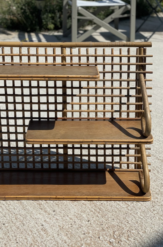 Appendiabiti da parete vintage in rattan e bambù - anni '60/'70 – Armadi a muro, Wood (photo 8 of 9)