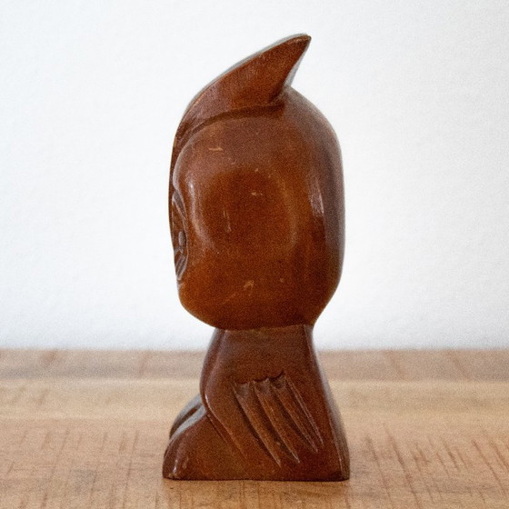 Handgeschnitzte Eulenfigur aus Holz im Mid-Century-Modern-Stil – Dekorative Objekte, Wood (photo 4 of 9)