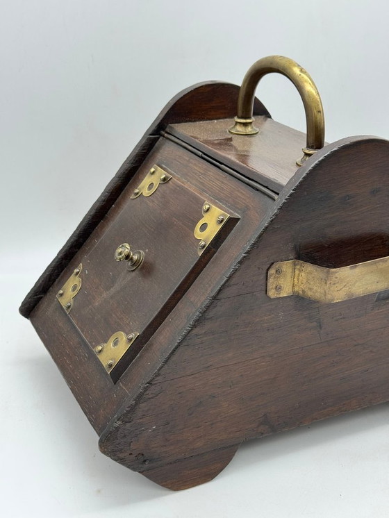 Image 1 of Victorian Bin - Mahogany - 1850-1900 - coal scuttle , reading tray