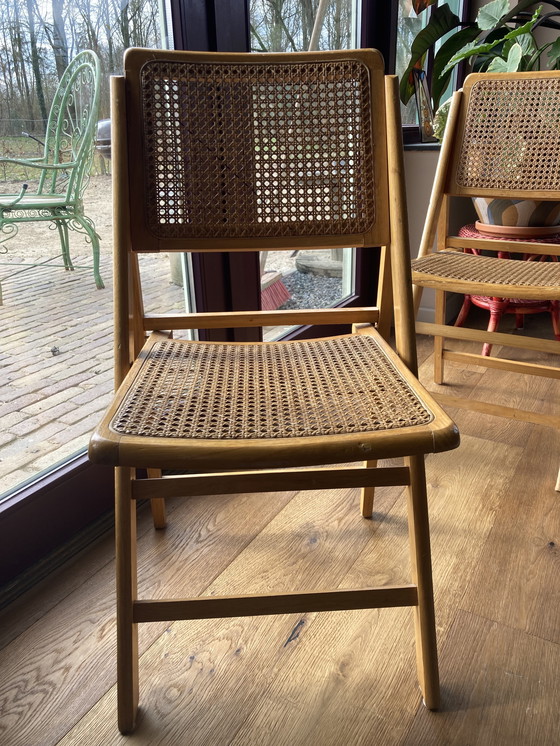 Image 1 of 2x Vintage Webbing Folding Chairs