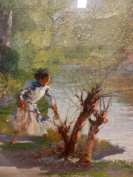 Double peinture à l'huile sur toile par Arnaldo Bartoli, années 1950, Peintures et dessins (photo 8 sur 10)