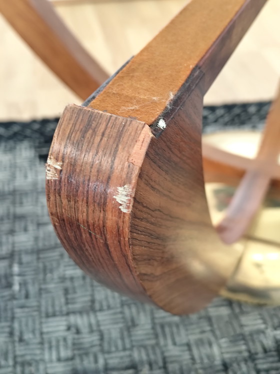 Image 1 of Mid-Century Couchtisch von Wilhelm Renz im Art-Déco-Stil – Glas, Massivholz & Messing