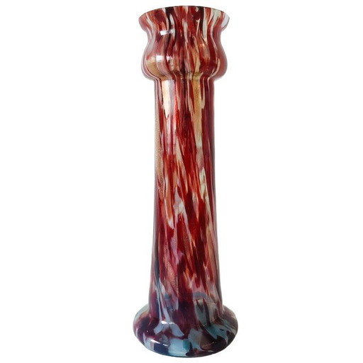 Antique Legras mottled glass vase marbled glass Art Deco 1920's