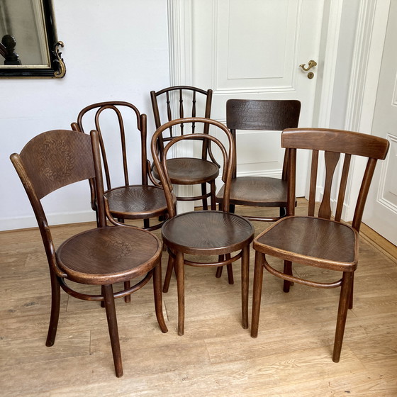 Image 1 of 6x Thonet et Andere "Bentwood" Stoelen