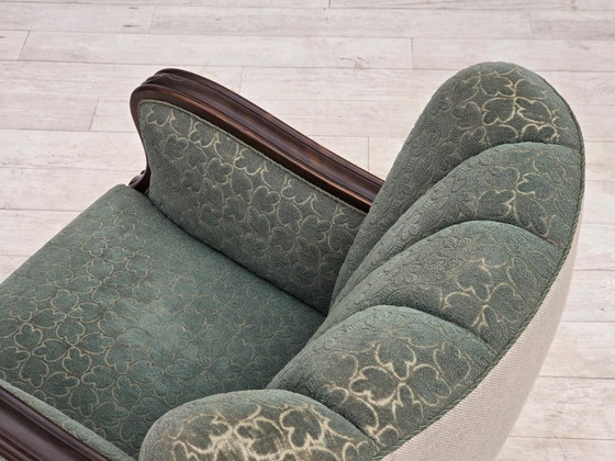 Deense relaxstoel uit de jaren 60, meubelwol, eikenhout – Fauteuils, Wood, Wool (photo 17 of 21)