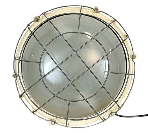 Lampada da parete o da soffitto industriale in ghisa, anni '70