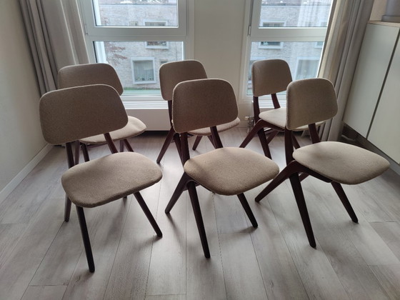 Image 1 of Suite de 6 chaises ciseaux par Louis van Teeffelen pour Wébé