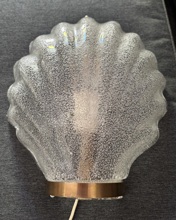 Image 1 of 2er-Set Murano-Muschel-Wandlampen Großformat