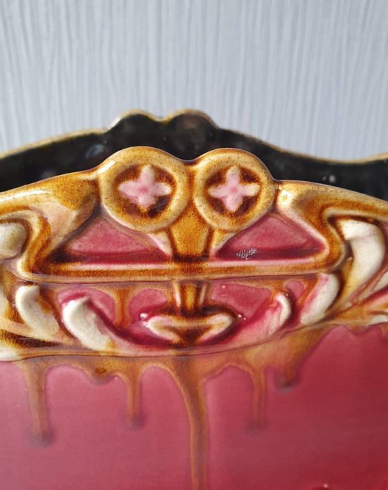 Art Nouveau Jardinière – Barbotine (ca. 1900) - No. 2167 – Vases, Ceramic (photo 6 of 10)